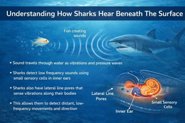 Shark hearing and underwater vibrations