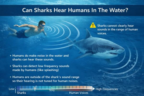 Sharks and human sounds in water